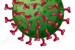 Wordcard for rotavirus with picture of virus